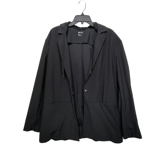 Zella Black Hooded Blazer Jacket XL — Athleisure Work to Weekend Layer - Picture 2 of 12